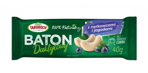 Baton daktylowy z nerkowcami i jagodą 40 g