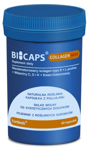 BiCaps COLLAGEN MAX 60 kapsułek - kolagen na kości, chrząstki i stawy