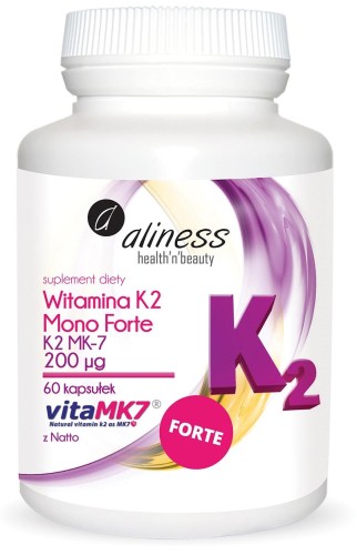 Aliness K2 MONO FORTE MK-7 200 µg z Natto 60 kapsułek