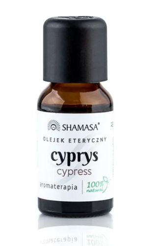 Cyprys olejek eteryczny na krążenie cellulit kaszel 15 ml Shamasa