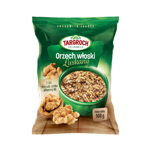 Orzechy włoskie łuskane połówki 500g Targroch 