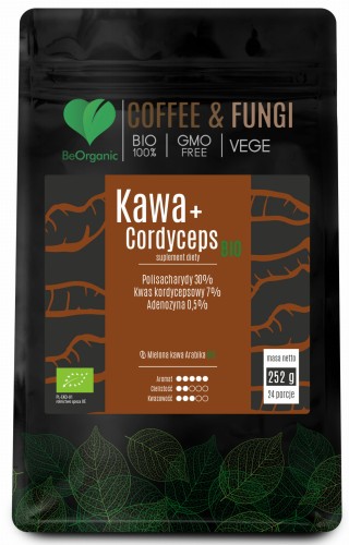 Kawa z Cordycepsem BIO – naturalne pobudzenie, siła i codzienna dawka witalności, BeOrganic 252g