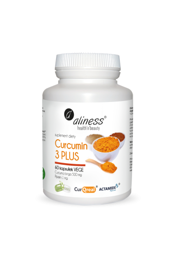 CurQreal® kurkuma i ACTAMIDE® piperyna wspiera zdrowie wątroby i serca. Aliness 60kaps