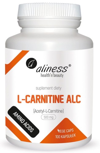 L-Carnitine ALC – 500 mg, kapsułki vege, idealna dla aktywności i energii. Aliness 100 kaps