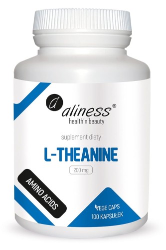 L-Teanina 200 mg – wspiera koncentrację i uspokaja, zachowując jasność umysłu. Aliness 100 kaps