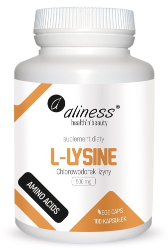 L-Lizyna HCL 500 mg – idealna dla wsparcia układu odpornościowego i zdrowej skóry. Aliness 100 kaps