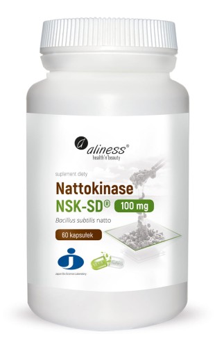 Enzym Nattokinase NSK-SD® wspiera zdrowie serca i rozkład fibryny we krwi. Aliness 60 kaps