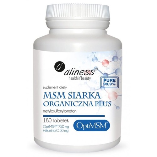 OptiMSM® Siarka Organiczna - poprawa kondycji włosów i paznokci. Aliness 180 tab.