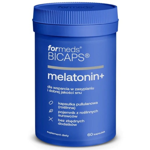 ForMeds BICAPS Melatonin+ – Naturalne wsparcie zasypiania z melatoniną i ekstraktami roślinnymi – 60 kapsułek
