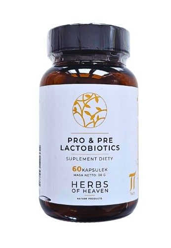 PRO & PRE LACTOBIOTICS 60 kap.  probiotyki i prebiotyki dla zdrowych jelit HERBS