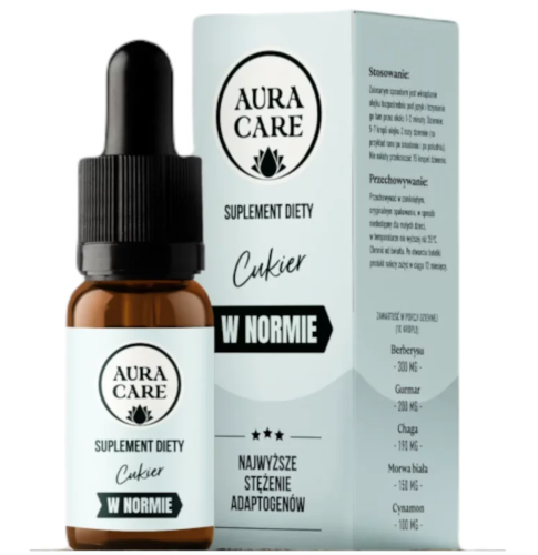 Adaptogeny Cukier W NORMIE berberyna, gumar Aura Care 10ml