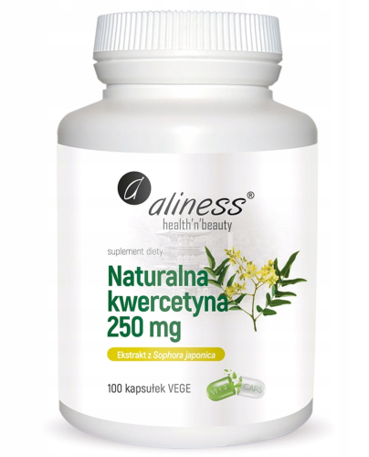 Naturalna kwercetyna 250mg ODPORNOŚĆ 100 kapsułek Aliness