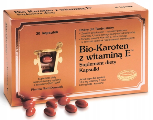Bio-Karoten + E WSPARCIE SKÓRY OPALANIE 30 kapsułek Pharma Nord