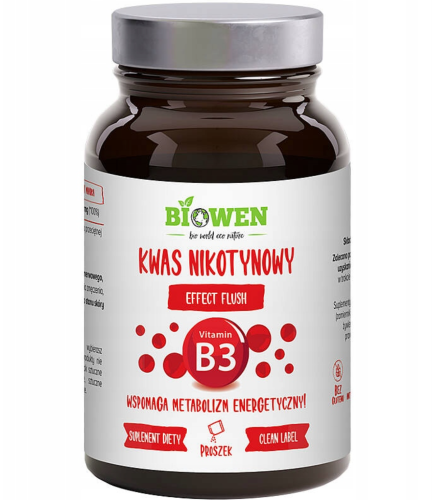 Kwas nikotynowy witamina B3 120g Biowen