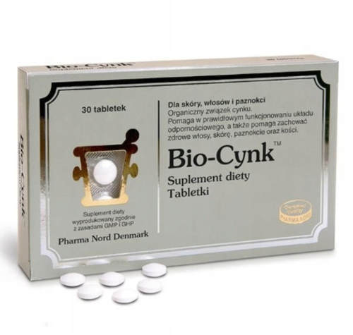 Bio-Cynk NA WŁOSY SKÓRĘ I PAZKONCIE 30 kapsułekPharma Nord