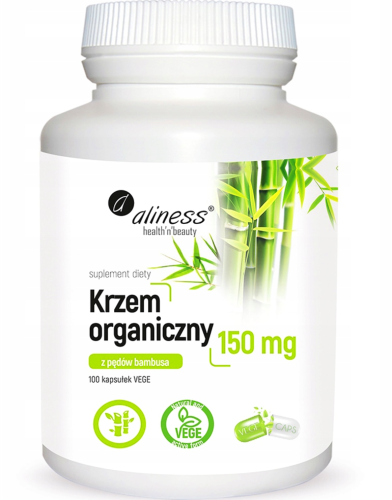 Krzem organiczny MOCNE WŁOSY JĘDRNA SKÓRA 100 kapsułek Aliness