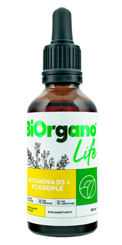 Bioorgano witamina D3+K2 50 ml Vitamin Bottle