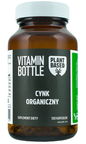 Cynk organiczny 4 formy WSPARCIE ODPORNOŚCI PAZNOKCI 120 kapsułek Vitamin Bottle