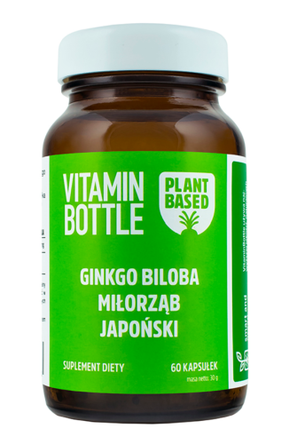 Miłorząb japoński WSPARCIE MÓZGU UKŁADU KRĄŻENIA 60 kapsułek Vitamin Bottle