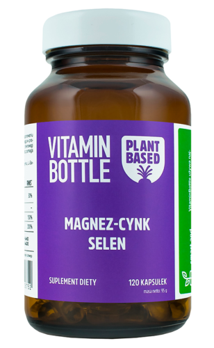 Magnez Cynk Selen PRAWIDŁOWE FUNKCJONOWANIE MIĘŚNI 120 kapsułek Vitamin Bottle