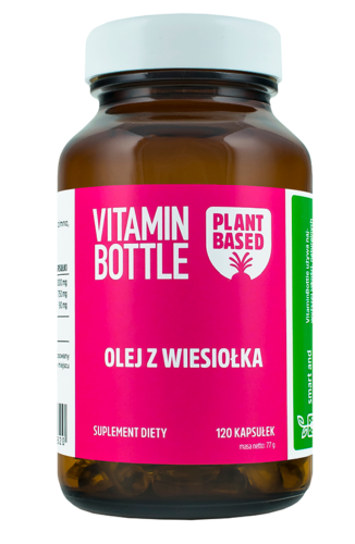 Olej z wiesiołka WSPIERA KONDYCJE SKÓRY I WŁOSÓW 120 kapsułek Vitamin Bottle