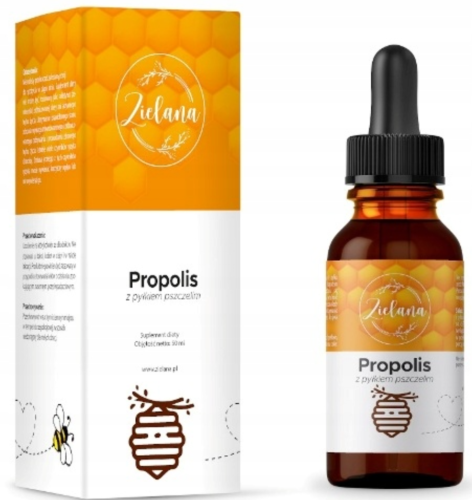 Propolis z pyłkiem pszczelim kropleWSPIERA ENERGIE I WITALNOŚĆ 50ml ZIELANA