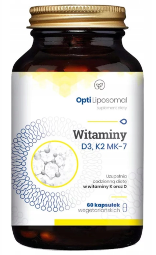 Opti Liposomal D3 K2MK7 MOCNE KOŚCI I ZĘBY NA ODPORNOŚĆ  60 kapsułek NaturDay