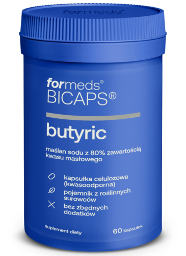 For Bicaps Butyric MAŚLAN SODU KWAS MASŁOWY NA PRAWIDŁOWĄ PRACĘ JELIT 60 kapsułek