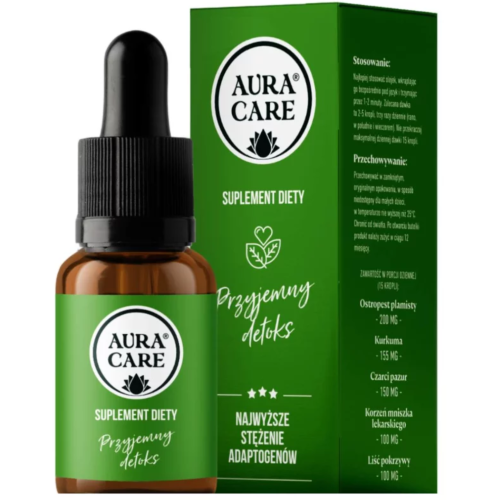 Adaptogeny Przyjemny detoks OCZYSZCZENIE ORGANIZMU Aura Care 15ml