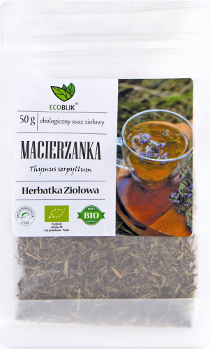 Herbata ziołowa Macierzanka eko WSPARCIE TRAWIENIA I DRÓG MOCZOWYCH 50 g EcoBlik