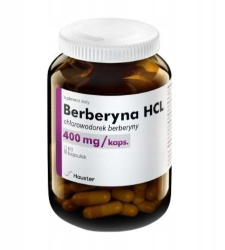 Berberyna HCI 400 mg BEZ DODATKÓW 60 kapsułek Hauster