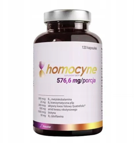 Homocyne homocysteina WITAMINA B COMPLEX 120 kapsułek Hauster