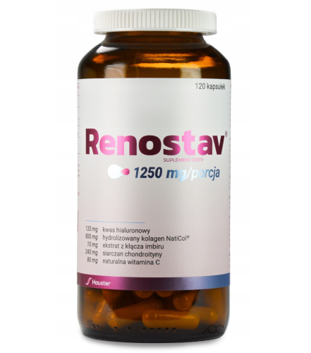 Renostav KOLAGEN HIALURONOWY WSPARCIE KOŚCI I STAWÓW 120 kapsułek Hauster
