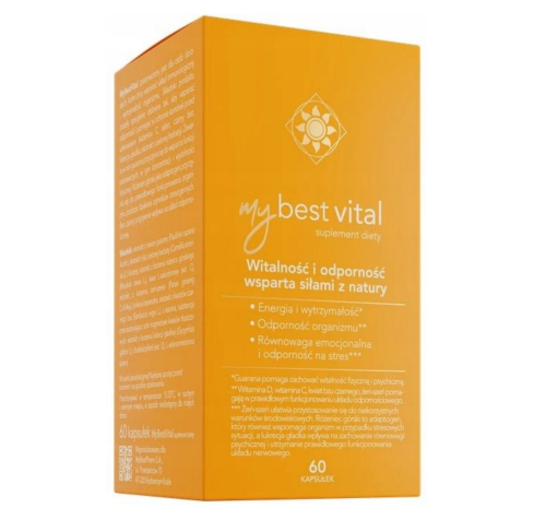 MyBest Vital NA ENERGIE I ODPORNOŚĆ WITAMINA C D 60kapsułek