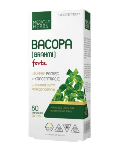 Bacopa Monnieri Forte FUNKCJE POZNAWCZE 60 kapsułek Medica Herbs