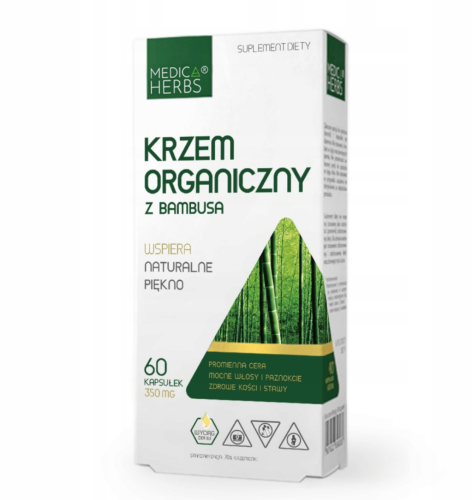 Krzem organiczny z bambusa NA WŁOSY Medica Herbs 60 kapsułek.