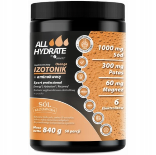 ALLHydrate Izotonik + Aminokwasy ELEKTROLITY 840g Aliness