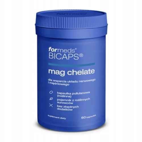 FOR BICAPS Mag chelate MAGNEZ CHELATOWANY NA MIĘŚNIE SKURCZE NERWY