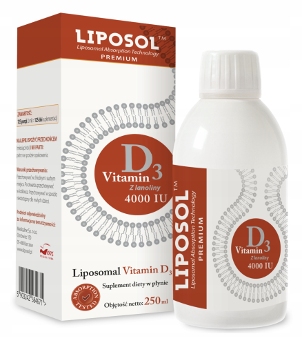 Liposol Liposomalna Witamina D3 4000 IU NA ODPORNOŚĆ KOŚCI 250ml