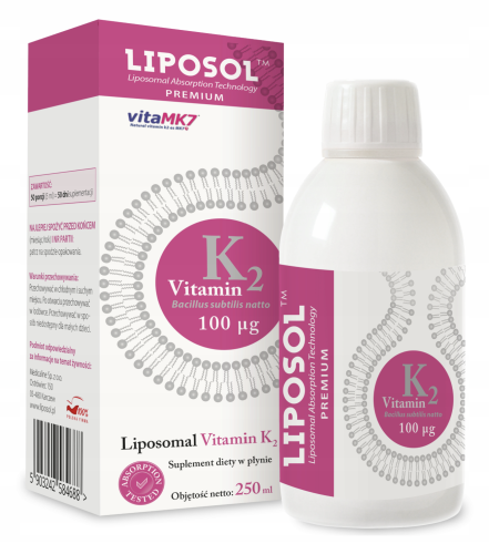 Liposol Liposomalna Witamina K2 100 uq NA KOŚCI KRZEPNIĘCIE KRWI 250ml