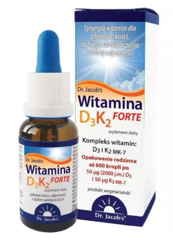 Witamina D3 K2 Forte krople 20 ml Dr. Jacobs