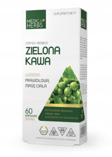 Zielona Kawa WSPARCIE PRAWIDŁOWEJ MASY CIAŁA 60 kapsułek Medica Herbs