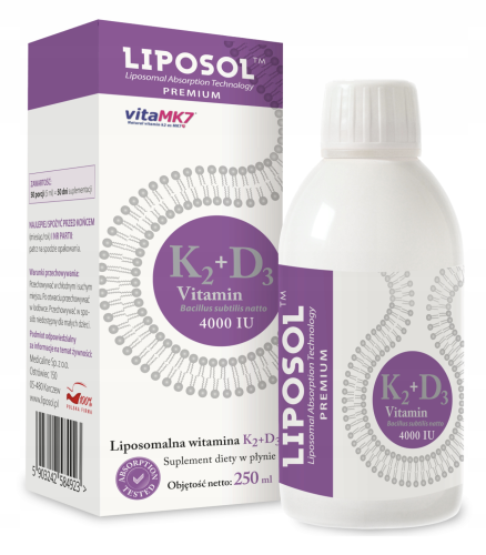 Liposol Liposomalna Witamina K2 + D3 4000 IU 250ml