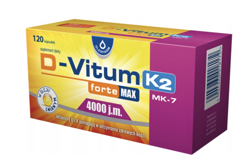D-Vitum Forte 4000 NA MIĘŚNIE KOŚCI ODPRONOŚĆ 120 kapsułekOleofarm