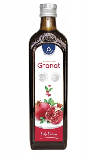 Sok z granatu WSPIERA SERCE ODPORNOŚĆ ENERGIE 490ml Oleofarm