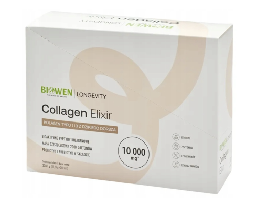 Collagen Elixi NA WŁOSY SKÓRĘ I PAZNOKCIE 30 saszetek Biowen