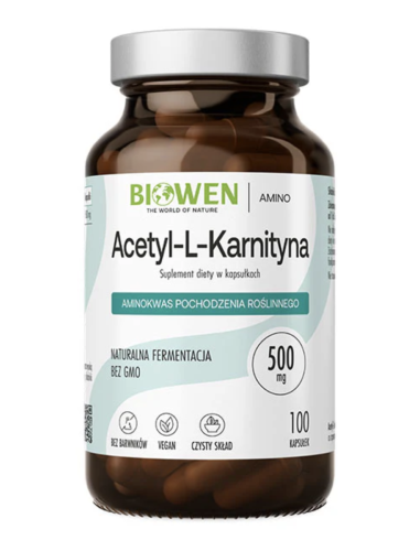 Acetyl L-karnityna WSPARCIE ENERGII I METABOLIZMU 100 kapsułek Biowen
