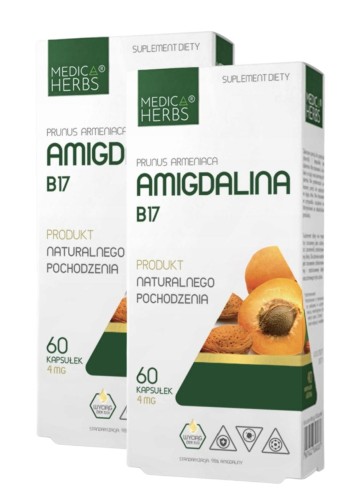 2x Amigdalina B17 pestki moreli NA ODPORNOŚĆ 120 kapsułek Medica Herbs