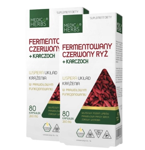 2x Fermentowany czerwony ryż karczoch WSPIERA UKŁAD KRĄŻENIA Medica Herbs