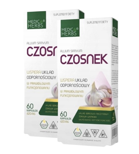 2x Czosnek NA ODPORNOŚĆ SERCE Medica Herbs 120 tabletek